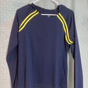 Women's TAIL, Navy/yellow Long Slv hoodie Size S